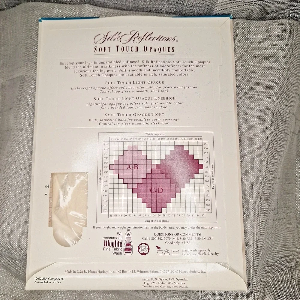 Hanes Silk Reflections PEARL Sz EF Soft Touch Light‎ Opaques Pantyhose Style 262